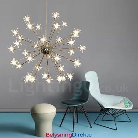 32 Lys Moderne Samtidsstil Pendellampe I Stål Med Glassskjerm