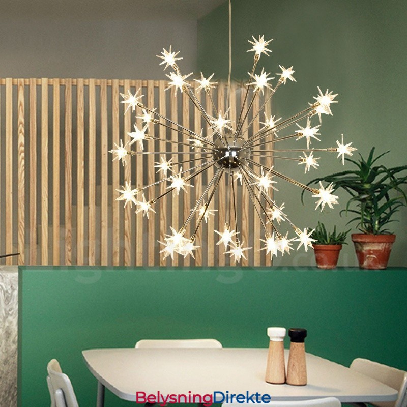 32 Lys Moderne Samtidsstil Pendellampe I Stål Med Glassskjerm