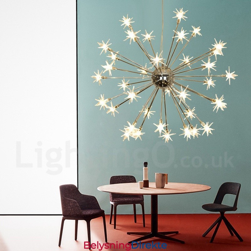 32 Lys Moderne Samtidsstil Pendellampe I Stål Med Glassskjerm