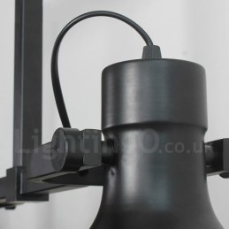 Retro Rustik Stål Pendellampe Med 3 Lys Og Glassskjerm