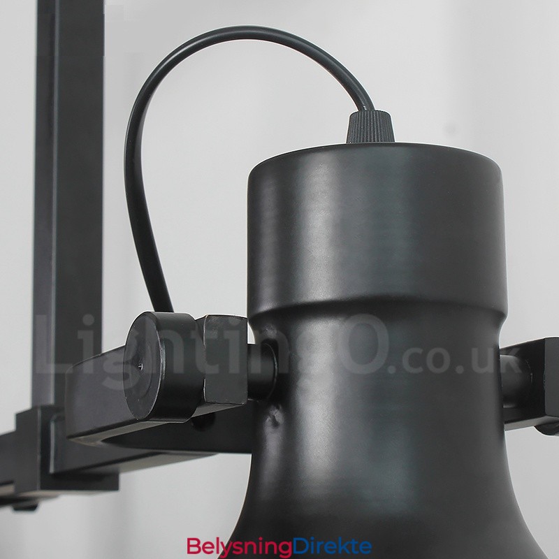 Retro Rustik Stål Pendellampe Med 3 Lys Og Glassskjerm