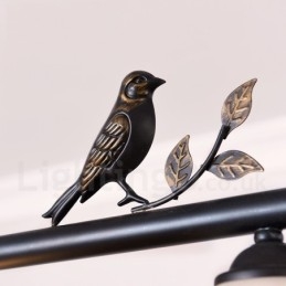 Retro Rustik Stål Pendellampe Med 3 Lys Og Glassskjerm