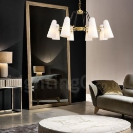 8 Lys Retro Rustikk Luksuriøs Messing Pendellampe Med Glassskjerm