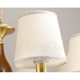 15 Lys Retro Rustikk Luksuriøs Messing Pendellampe Med Glassskjerm