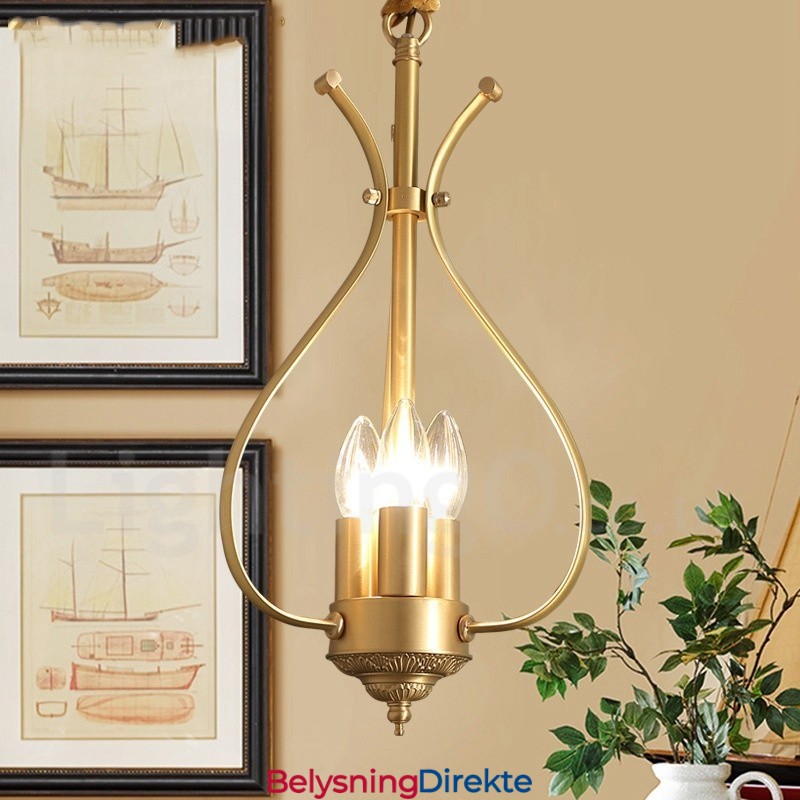 Lys Retro Rustikk Luksuriøs Messing Pendellampe Lysekrone