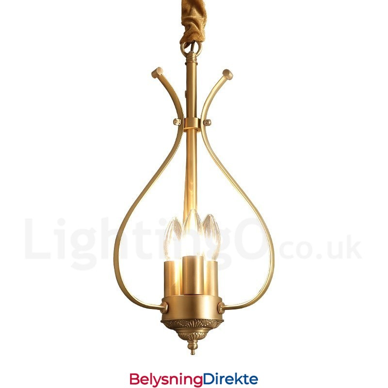 Lys Retro Rustikk Luksuriøs Messing Pendellampe Lysekrone