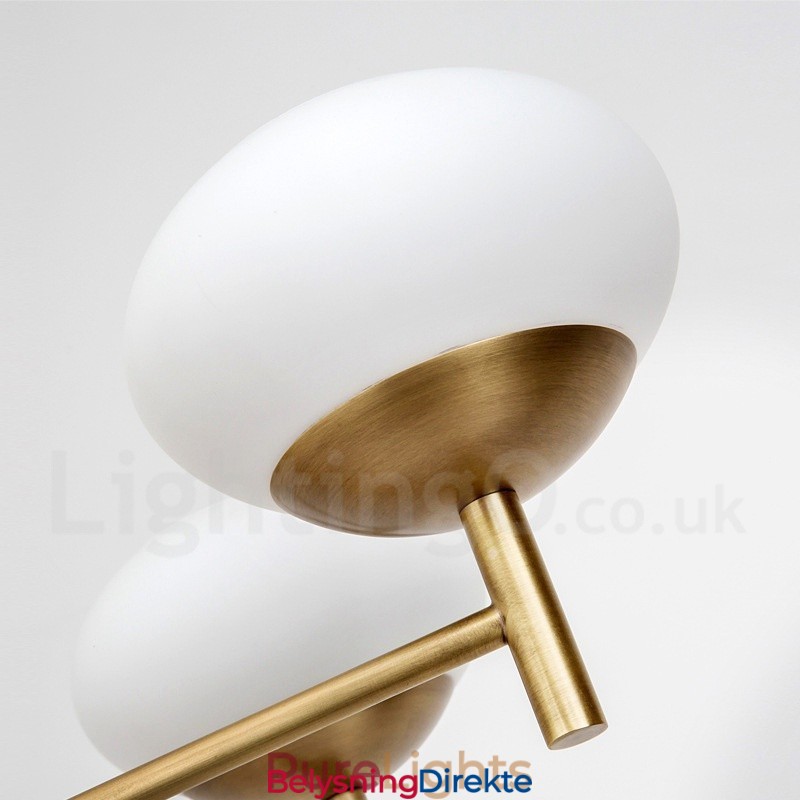 Retro Rustik Luksuriøs Messing Pendellampe Med 6 Lys Og Glassskjerm