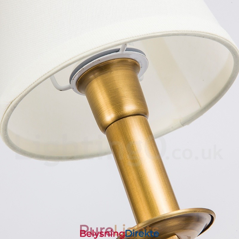 8 Lys Retro Rustikk Luksuriøs Messing Pendellampe Med Stoffskjerm