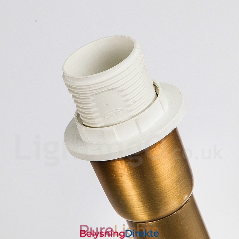 8 Lys Retro Rustikk Luksuriøs Messing Pendellampe Med Stoffskjerm