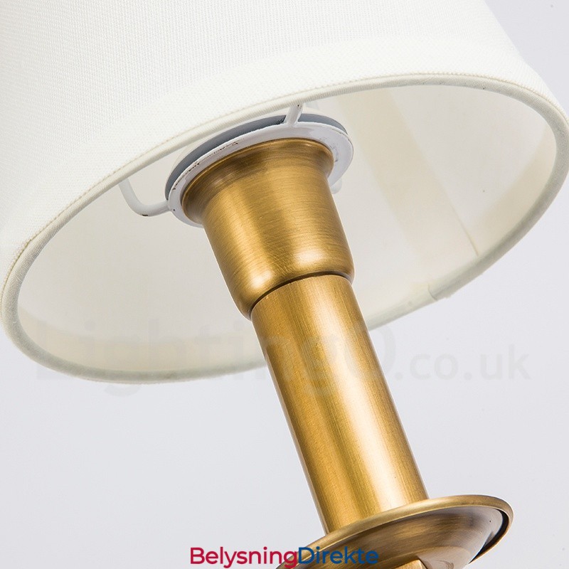 Retro Rustikk Luksuriøs Messing Pendellampe Med 6 Lys Og Stoffskjerm