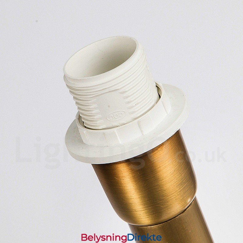 Retro Rustikk Luksuriøs Messing Pendellampe Med 6 Lys Og Stoffskjerm