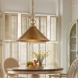 1 Lys Retro Rustikk Luksuriøs Messing Pendellampe Lysekrone Med Messingskjerm