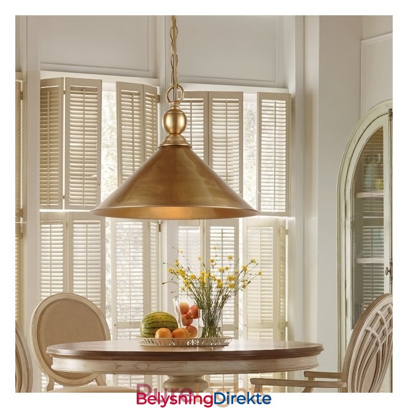1 Lys Retro Rustikk Luksuriøs Messing Pendellampe Lysekrone Med Messingskjerm