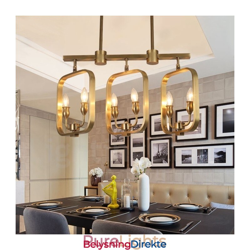 Lys Retro Rustikk Luksuriøs Messing Pendellampe Lysekrone