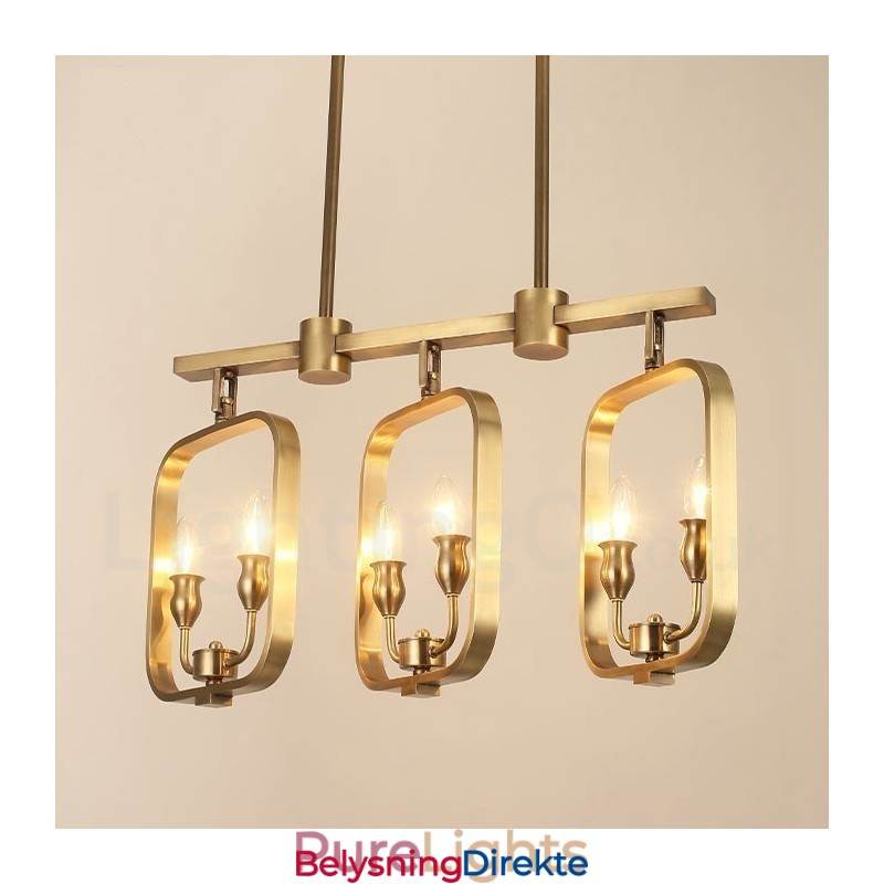 Lys Retro Rustikk Luksuriøs Messing Pendellampe Lysekrone