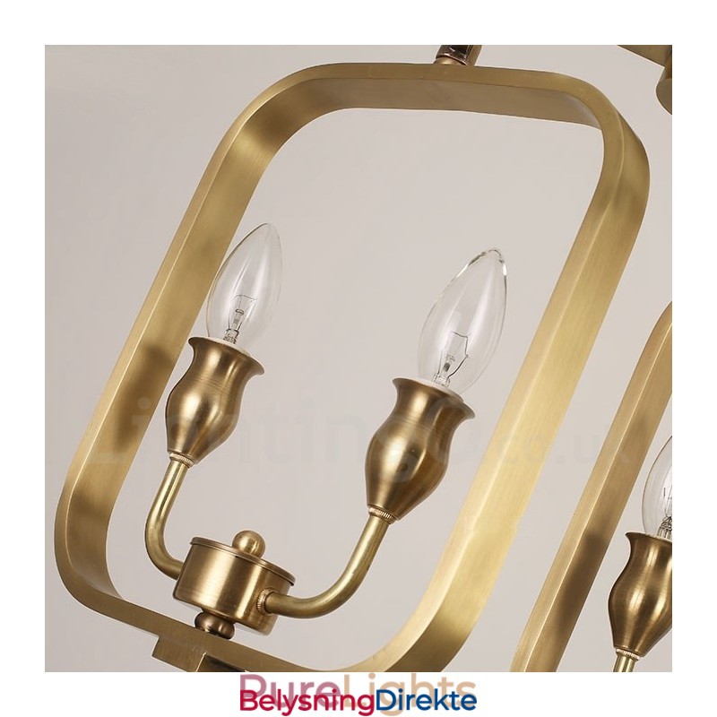 Lys Retro Rustikk Luksuriøs Messing Pendellampe Lysekrone