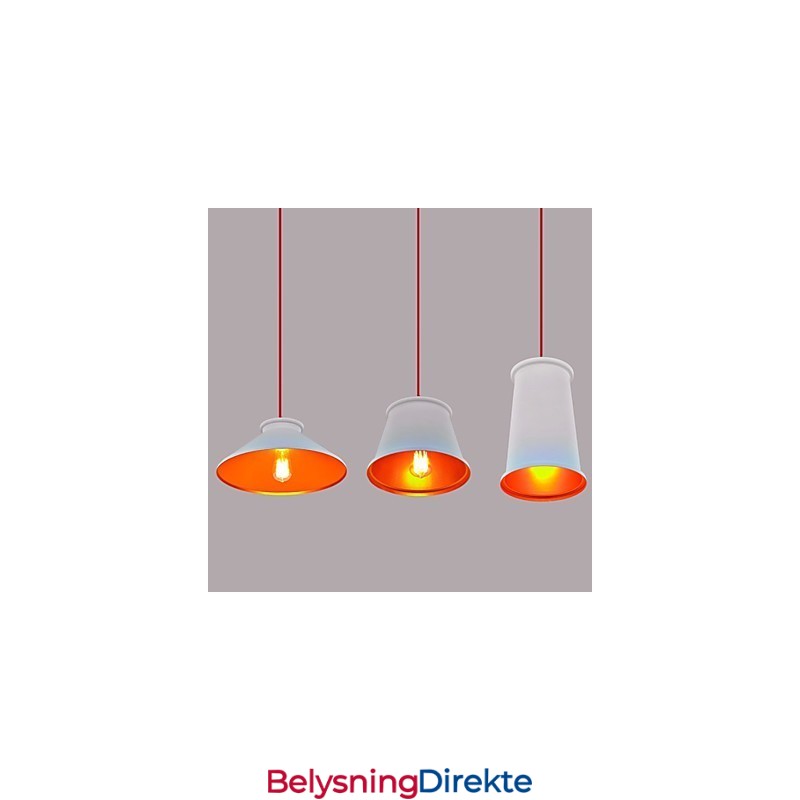 Lysekrone I Ministil, Moderne, Samtidskunst, Metall, Anhengslampe Med 3 Lys