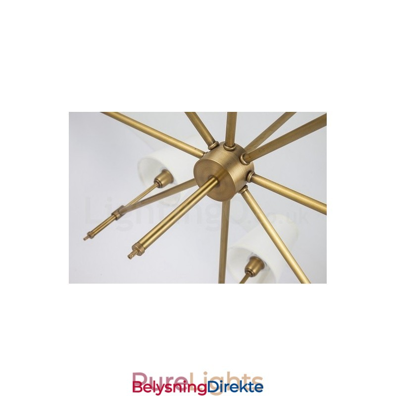 Retro Rustikk Luksuriøs Messing Pendellampe Med 6 Lys Og Stoffskjerm