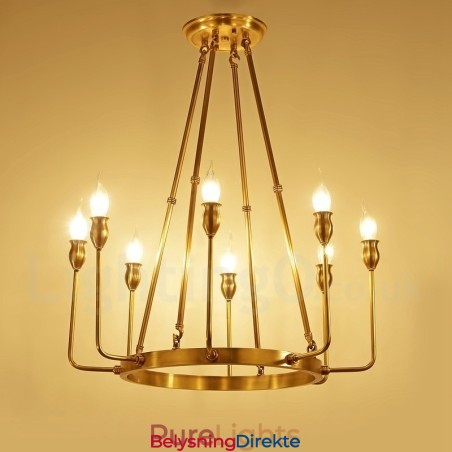 6 Lys 8 Lys Retro Rustikk Luksuriøs Messing Pendellampe Lysekrone