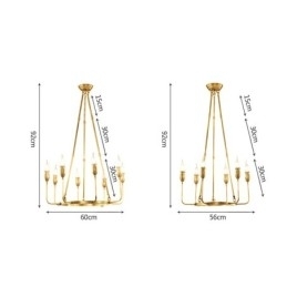 6 Lys 8 Lys Retro Rustikk Luksuriøs Messing Pendellampe Lysekrone