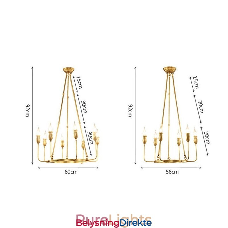 6 Lys 8 Lys Retro Rustikk Luksuriøs Messing Pendellampe Lysekrone