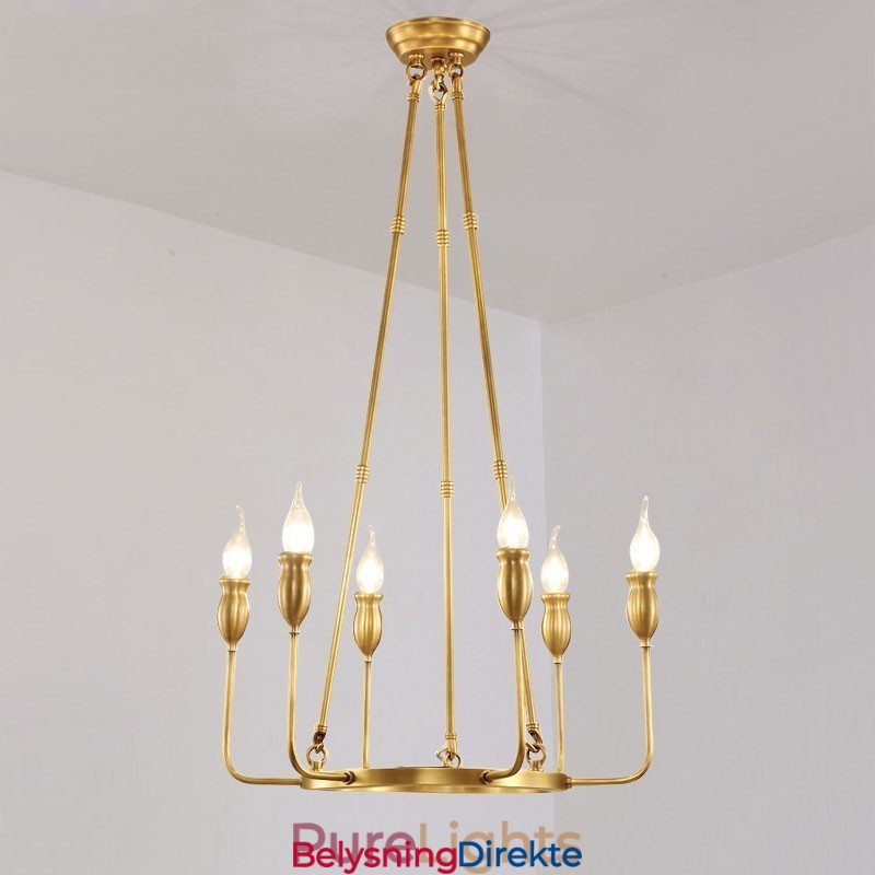 6 Lys 8 Lys Retro Rustikk Luksuriøs Messing Pendellampe Lysekrone