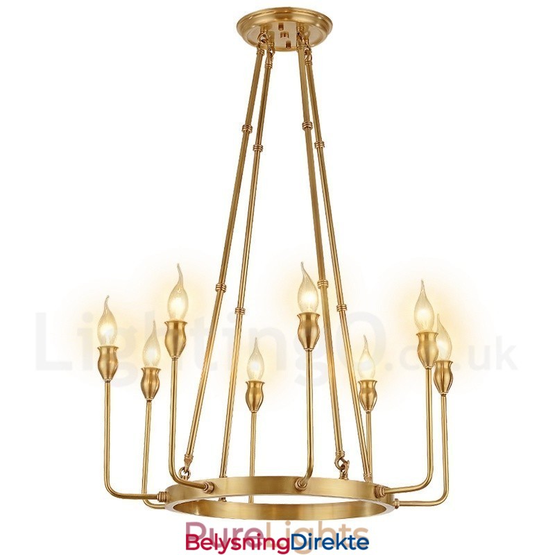 6 Lys 8 Lys Retro Rustikk Luksuriøs Messing Pendellampe Lysekrone