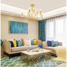 12-Lys Retro Rustikk Luksuriøs Messing Pendellampe Lysekrone