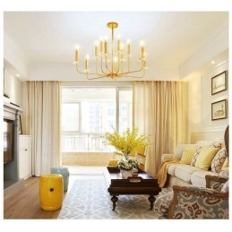 12-Lys Retro Rustikk Luksuriøs Messing Pendellampe Lysekrone