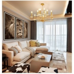 12-Lys Retro Rustikk Luksuriøs Messing Pendellampe Lysekrone