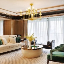 12-Lys Retro Rustikk Luksuriøs Messing Pendellampe Lysekrone