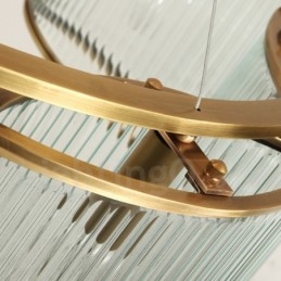 8 Lys Retro Rustikk Luksuriøs Messing Pendellampe Med Glassskjerm