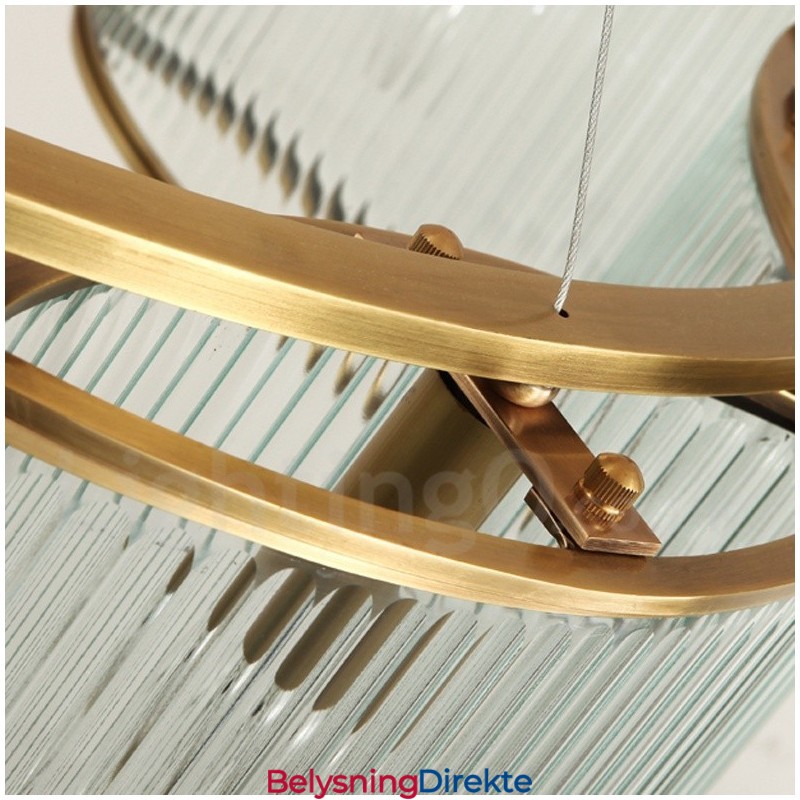 8 Lys Retro Rustikk Luksuriøs Messing Pendellampe Med Glassskjerm