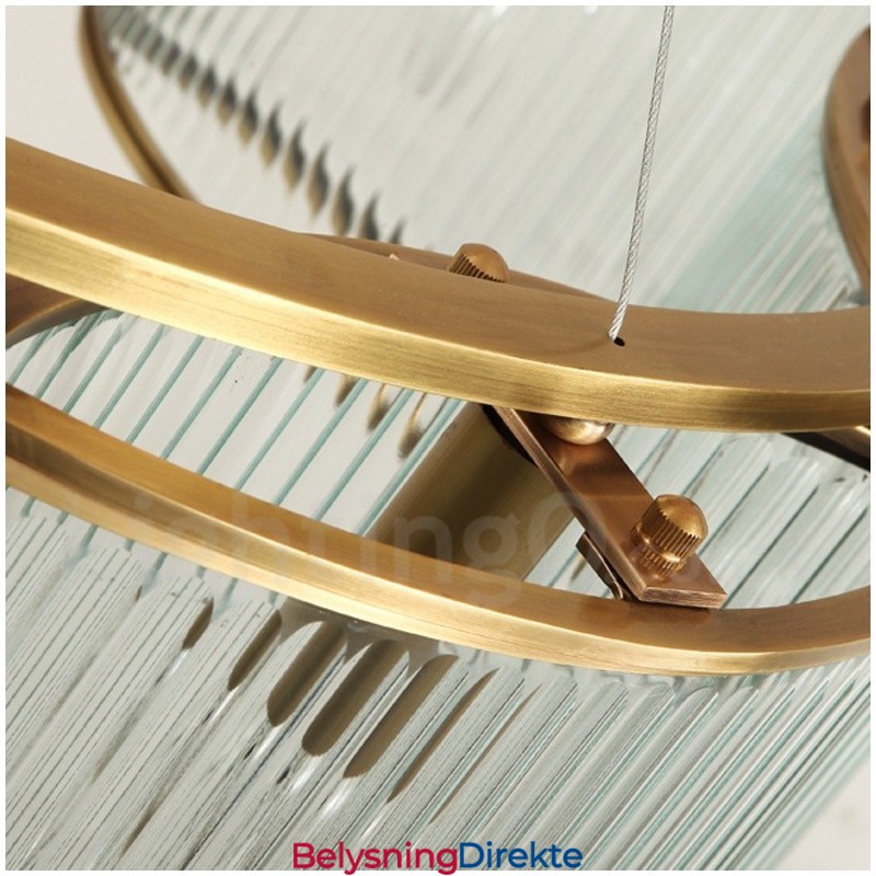 Retro Rustik Luksuriøs Messing Pendellampe Med 6 Lys Og Glassskjerm