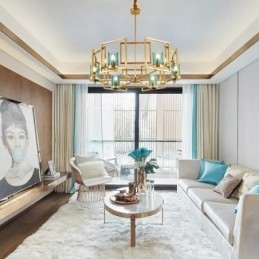 Retro Rustik Luksuriøs Messing Pendellampe Med 6 Lys Og Glassskjerm