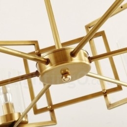 Retro Rustik Luksuriøs Messing Pendellampe Med 6 Lys Og Glassskjerm