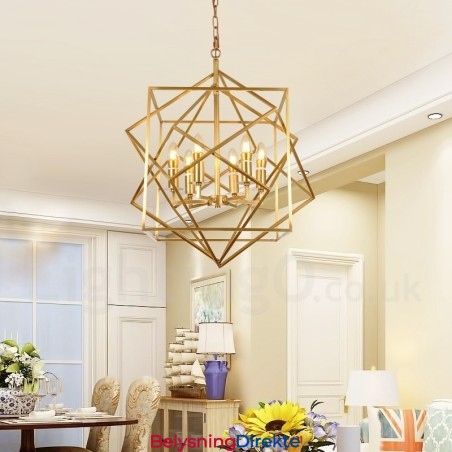 Lys Retro Rustikk Luksuriøs Messing Pendellampe Lysekrone