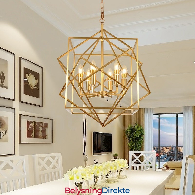 Lys Retro Rustikk Luksuriøs Messing Pendellampe Lysekrone