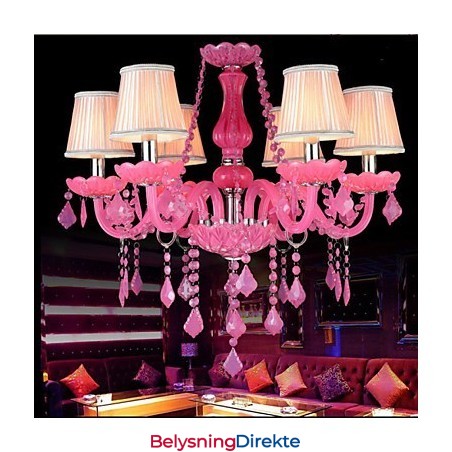 Kaffelampe Project Light Stearinlys Krystall Hengelampe Rosa A