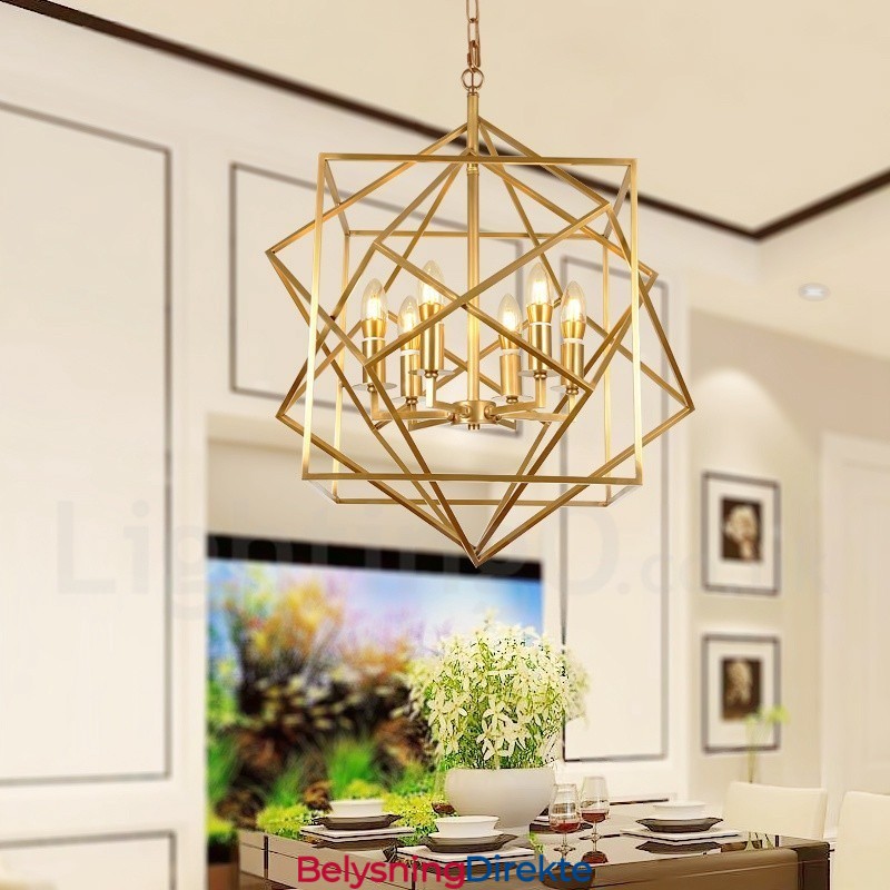 Lys Retro Rustikk Luksuriøs Messing Pendellampe Lysekrone