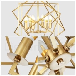 Lys Retro Rustikk Luksuriøs Messing Pendellampe Lysekrone