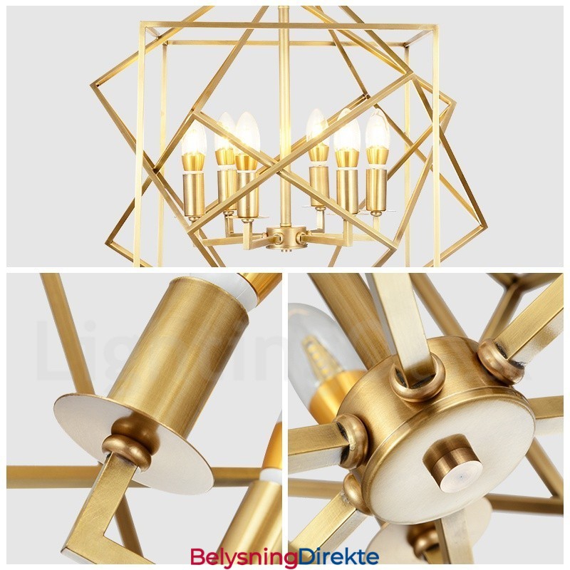 Lys Retro Rustikk Luksuriøs Messing Pendellampe Lysekrone