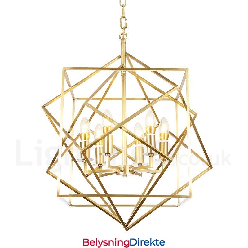 Lys Retro Rustikk Luksuriøs Messing Pendellampe Lysekrone