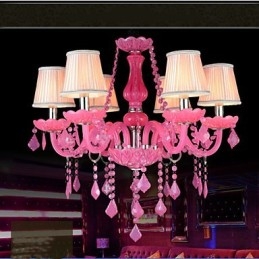 Kaffelampe Project Light Stearinlys Krystall Hengelampe Rosa A