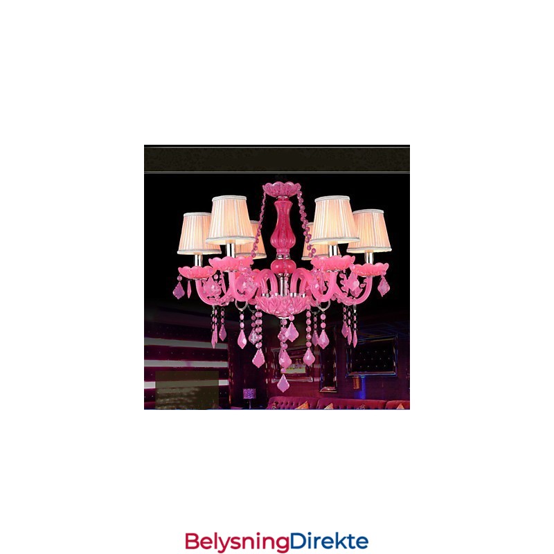 Kaffelampe Project Light Stearinlys Krystall Hengelampe Rosa A