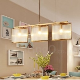 Retro Rustikk Luksuriøs Messing Pendellampe Med 3 Lys Og Glassskjerm