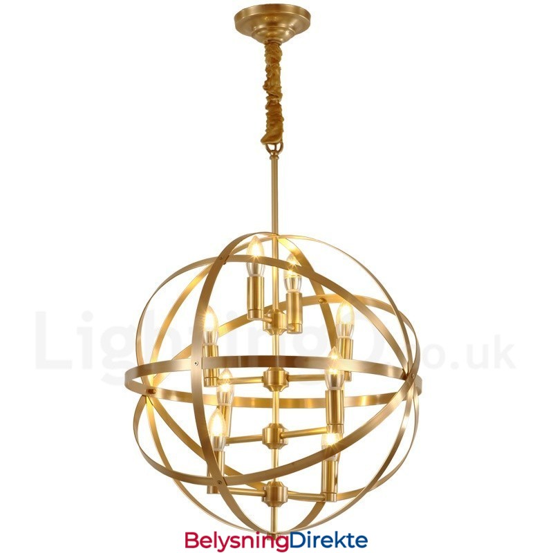 8 Lys Retro Rustikk Luksuriøs Messing Pendellampe Lysekrone