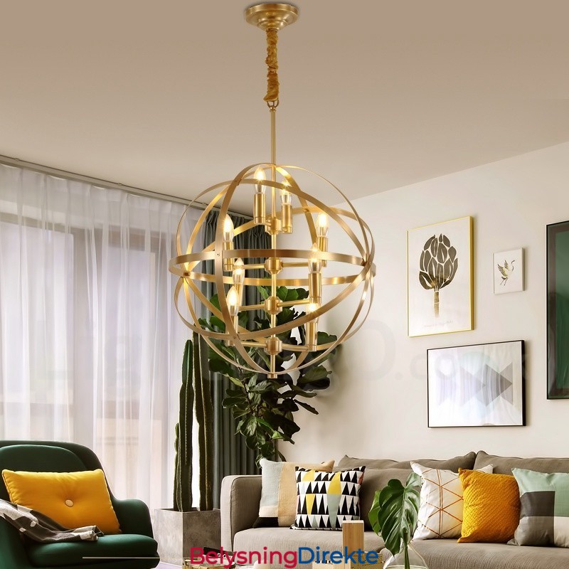 8 Lys Retro Rustikk Luksuriøs Messing Pendellampe Lysekrone