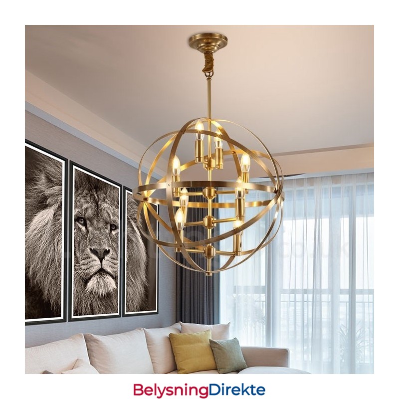 8 Lys Retro Rustikk Luksuriøs Messing Pendellampe Lysekrone