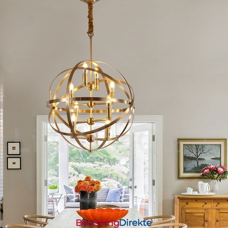 8 Lys Retro Rustikk Luksuriøs Messing Pendellampe Lysekrone